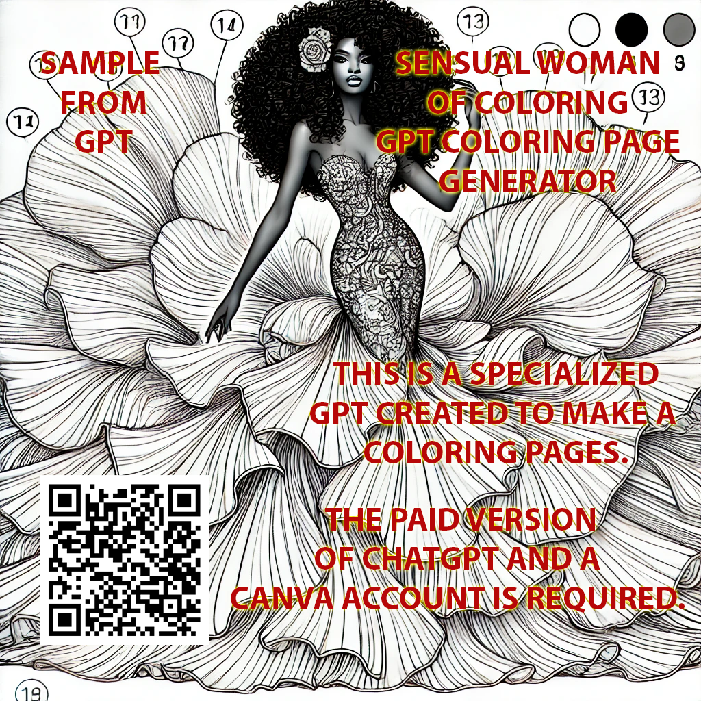 "Sensual Woman of Coloring" GPT Image Creation Tool – Empower Your Creative Journey