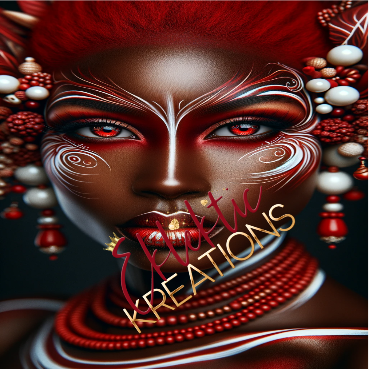 "Vivid Tribal Beauty Portraits - Dual PNG Wall Art Collection"