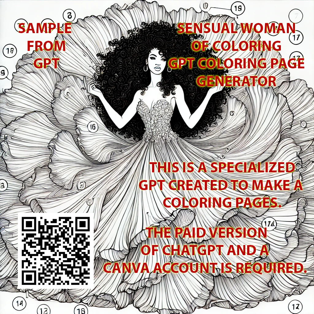 "Sensual Woman of Coloring" GPT Image Creation Tool – Empower Your Creative Journey