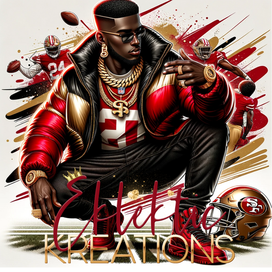 Swagger-Filled Football Hip-Hop Illustration - PNG Art for Sportswear & More