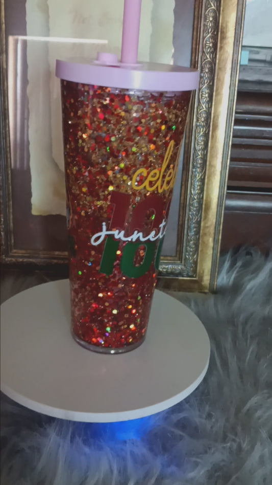 Customizable Snowglobe Tumbler with Personalized Photos, Text, and Glitter – Unique Gift Idea